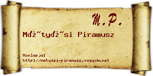 Mátyási Piramusz névjegykártya